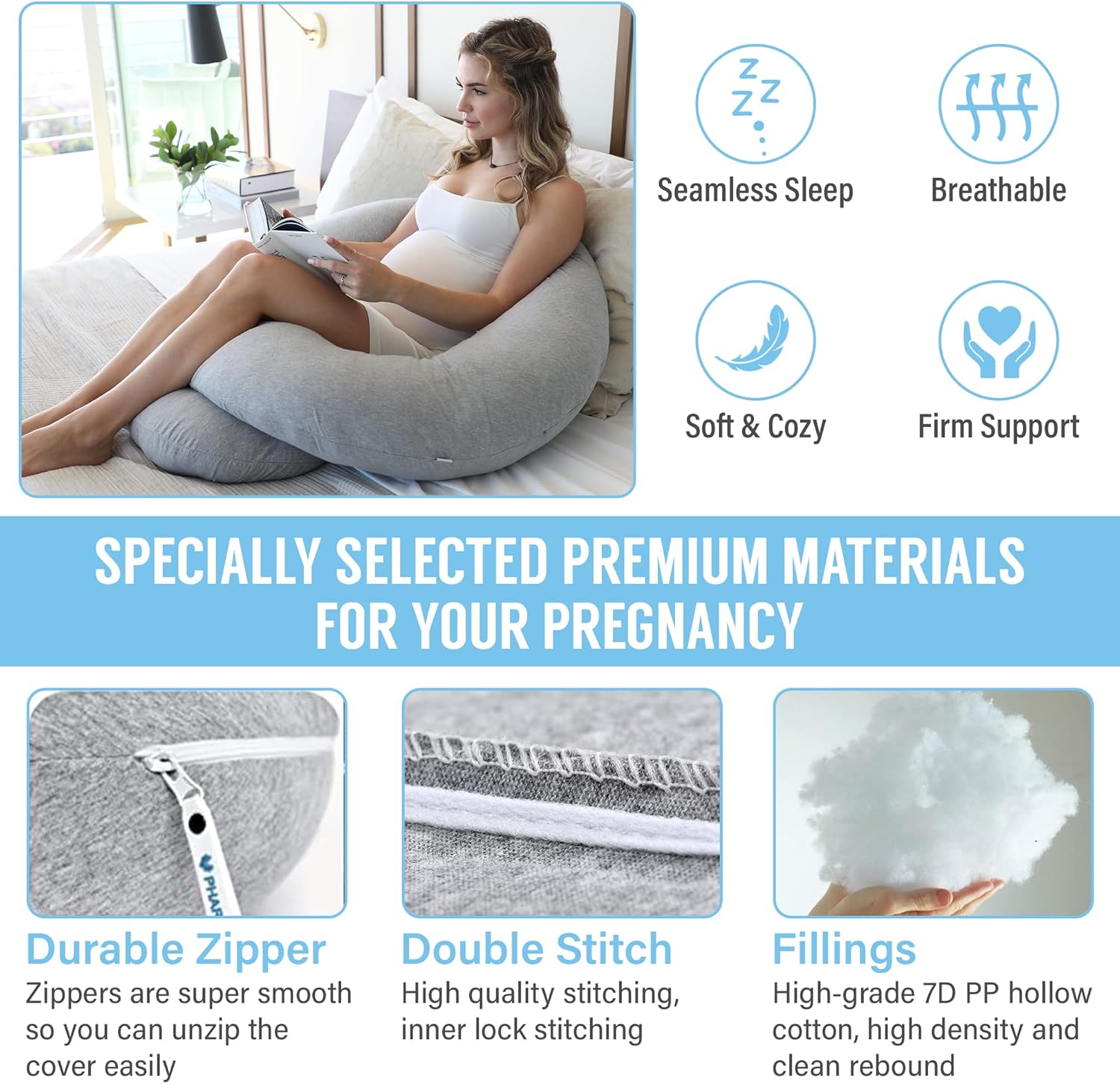 Embrace Comfort with Our Curved Full Body Maternity Pillow