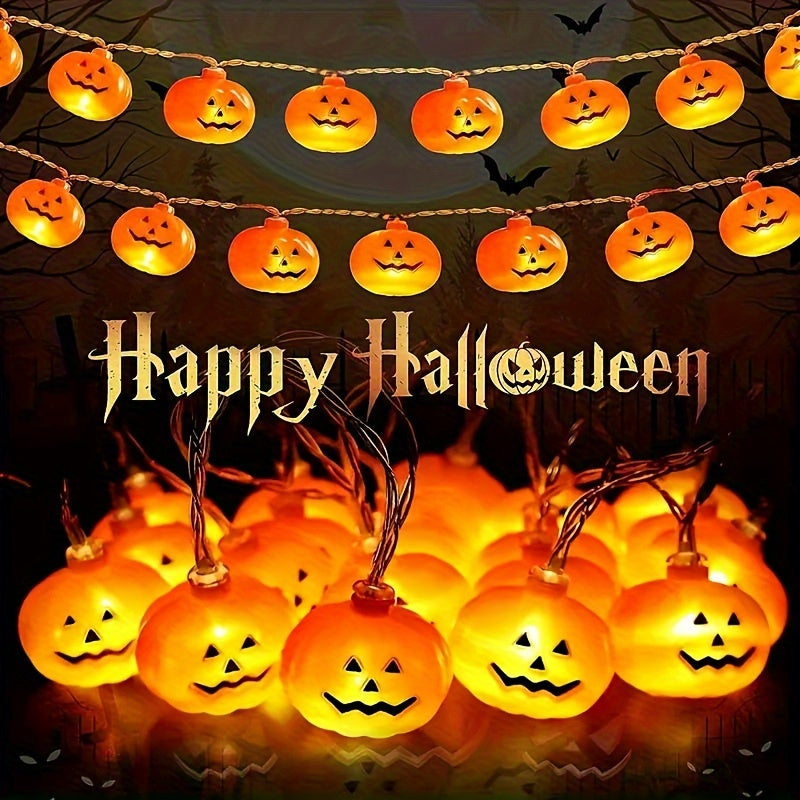 Battery Operated LED Pumpkin String Lights for Halloween Decor