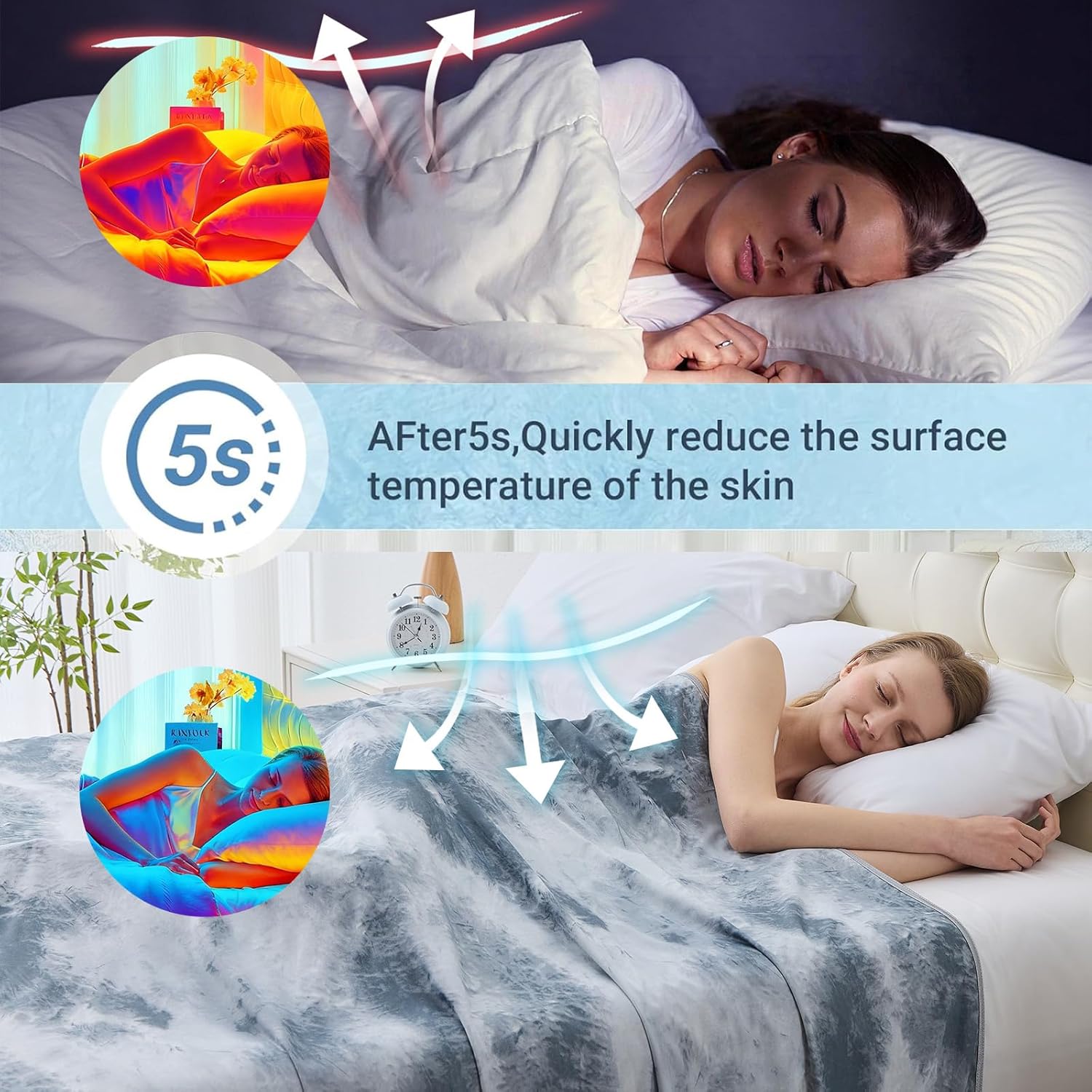 Cooling Blanket Made with Ultra-Cool Fabric – Lightweight and Breathable for Warm Nights