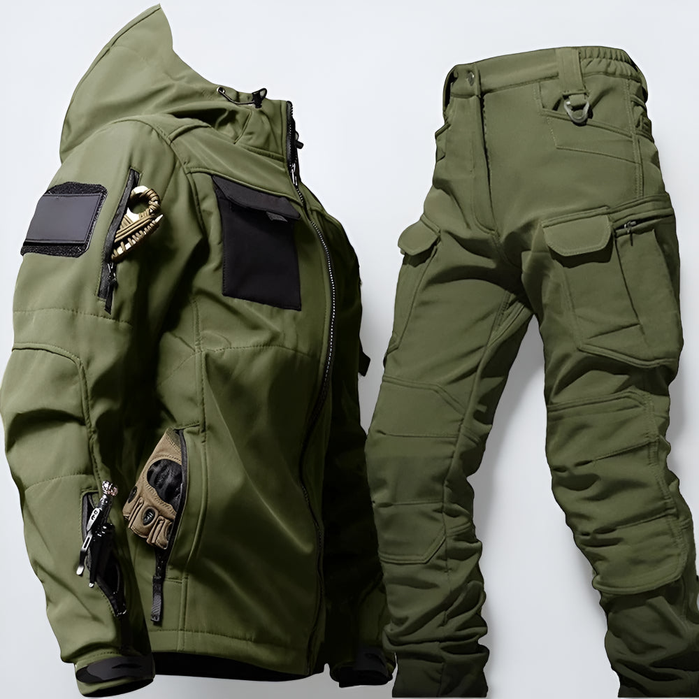 Men's Adventure-Ready Jacket and Cargo Pants Ensemble