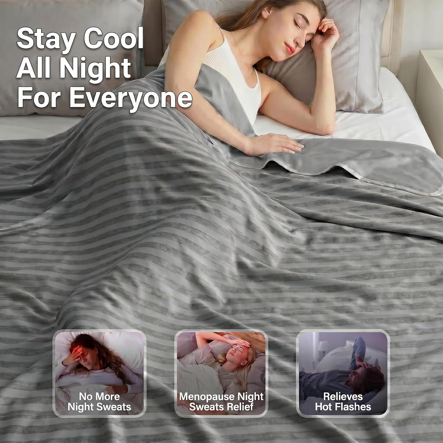 Cooling Blanket with Arc-Chill Technology - Lightweight Summer Throw for Hot Sleepers