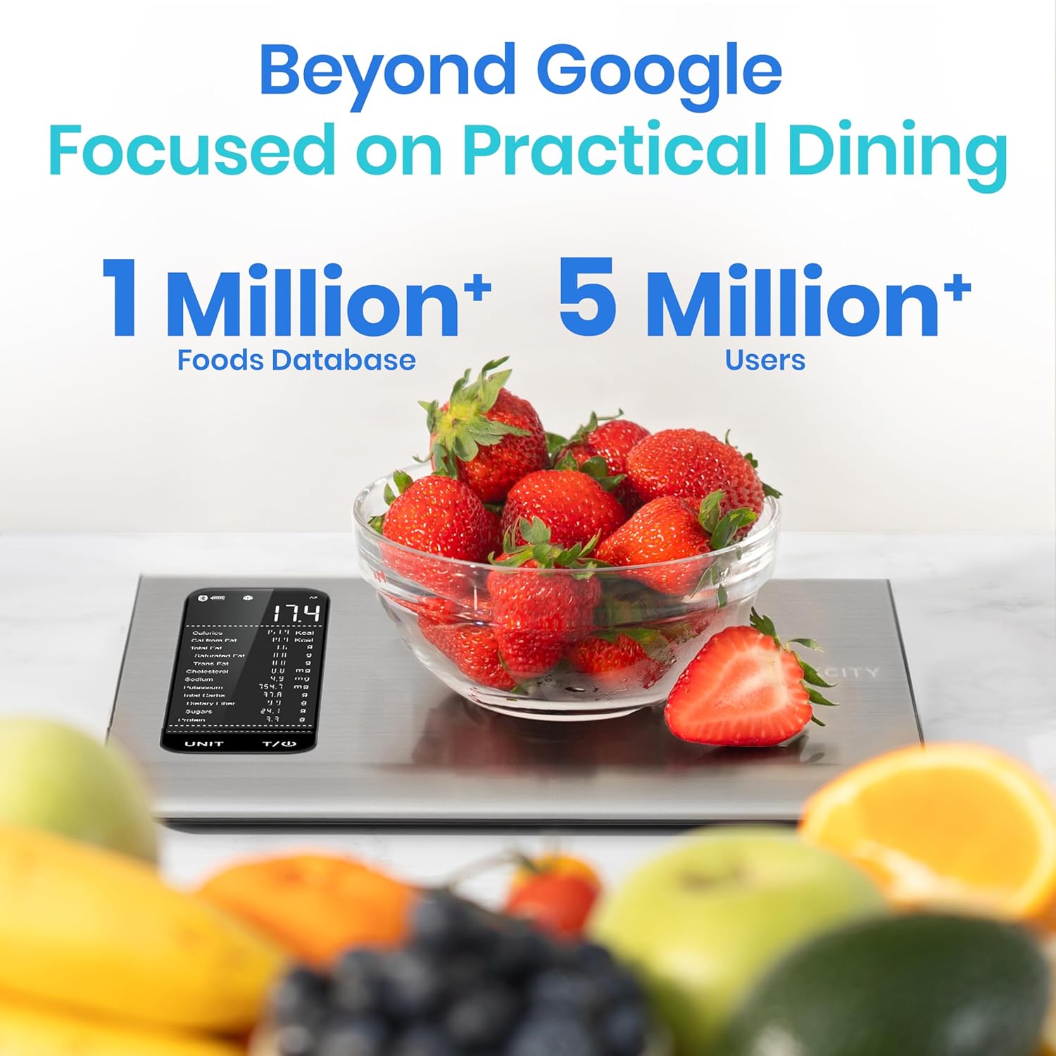 Smart Kitchen Scale with Nutritional Calculator for Healthy Cooking