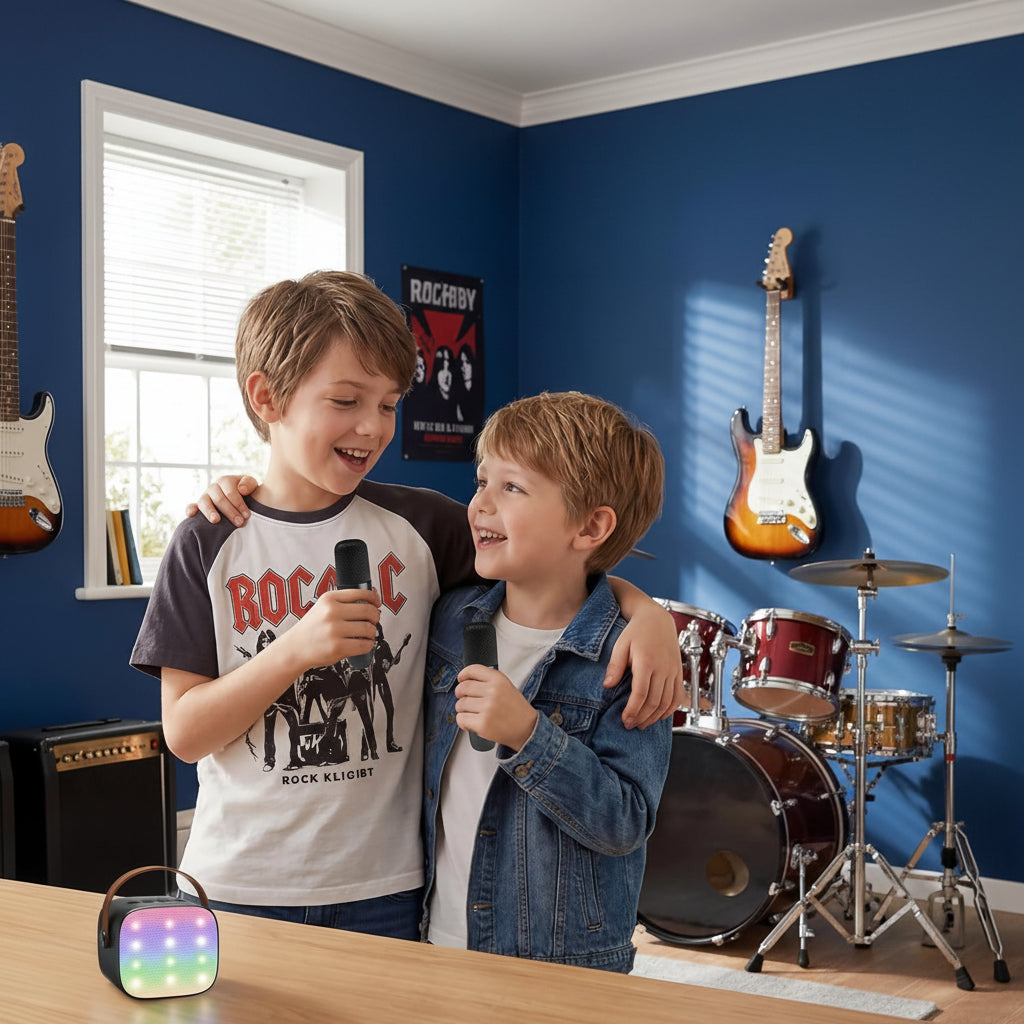 All-in-One Portable Karaoke Machine with Bluetooth and Mic Set