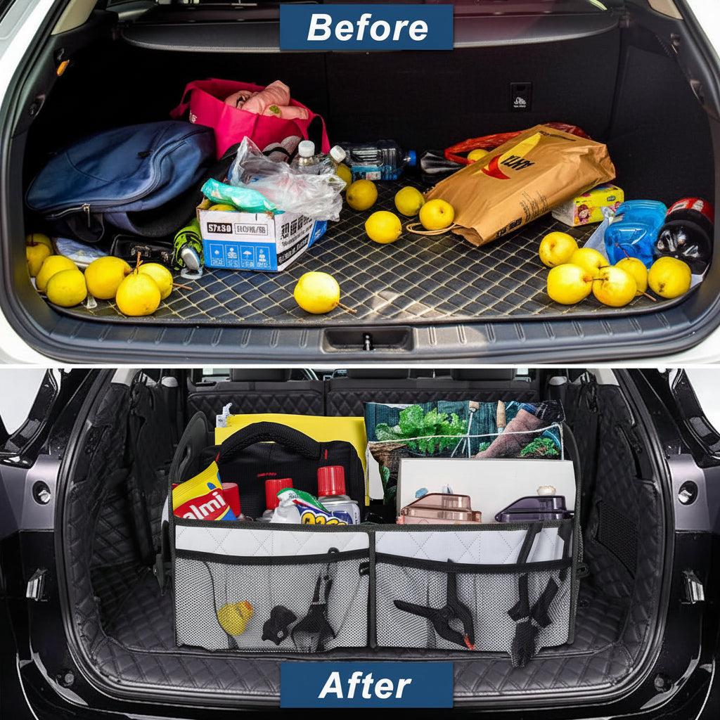 Versatile Collapsible Trunk Organizer with Waterproof Material and 50L Capacity