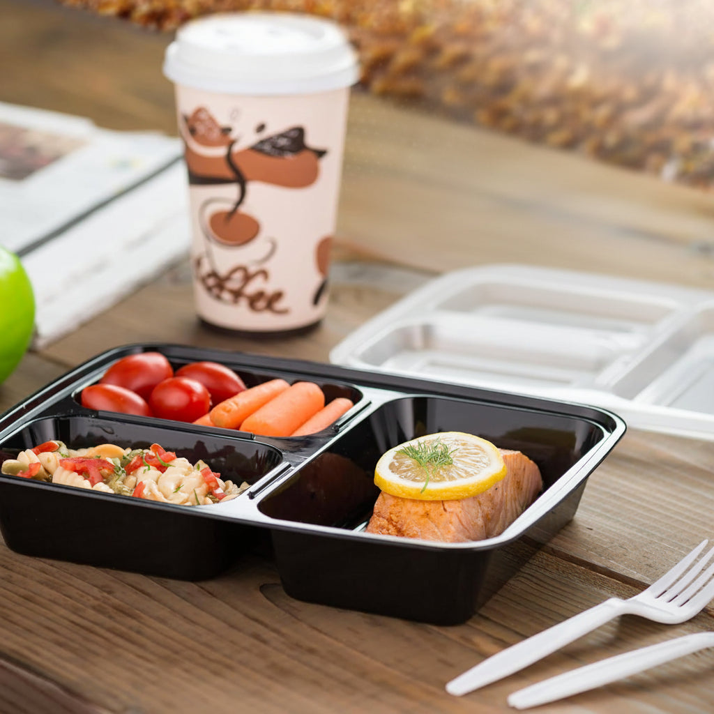 MealMaster Trio: Versatile Three-Section Food Container