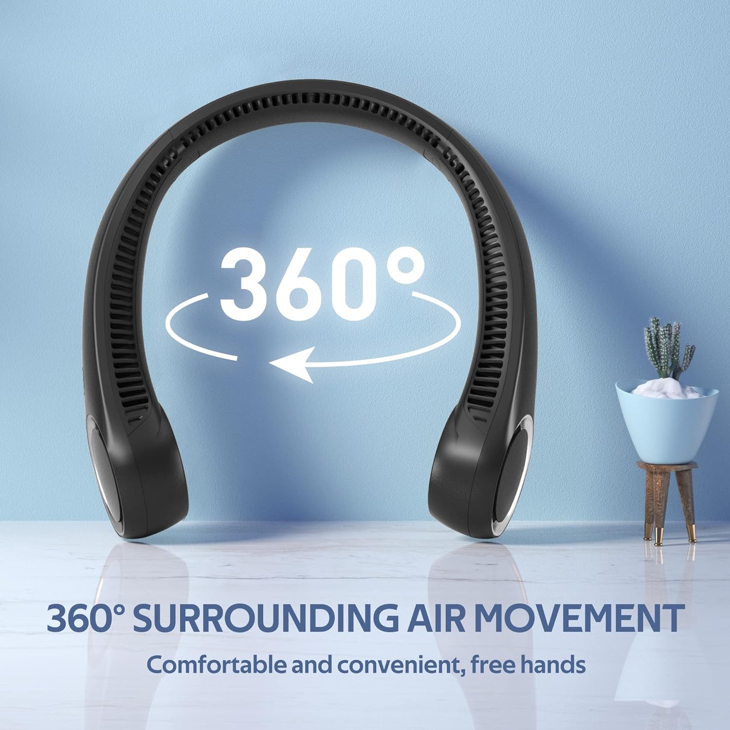 360° Hands-Free Neck Fan for Portable Cooling