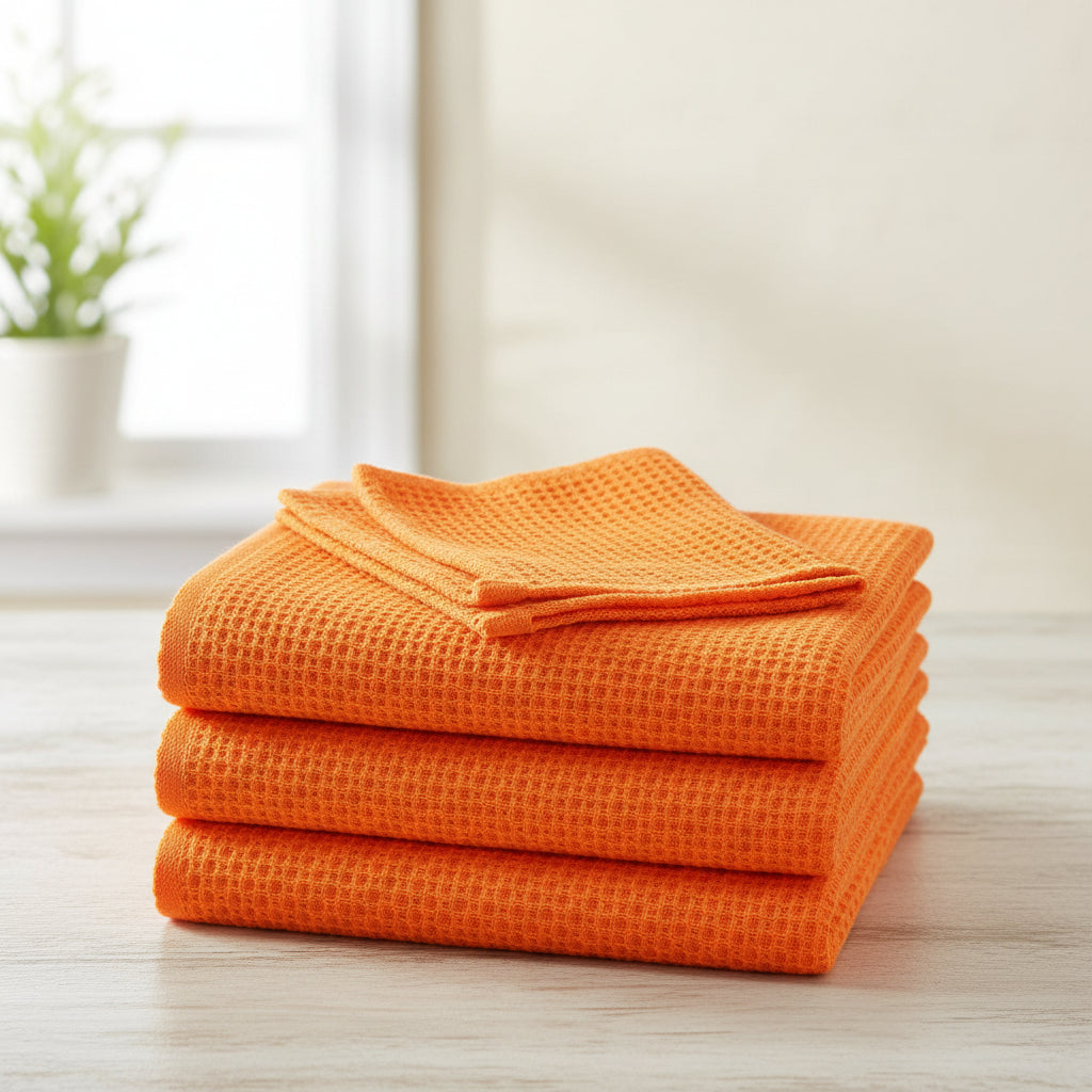 Premium Cotton Kitchen Cloths Set – Highly Absorbent Waffle Texture