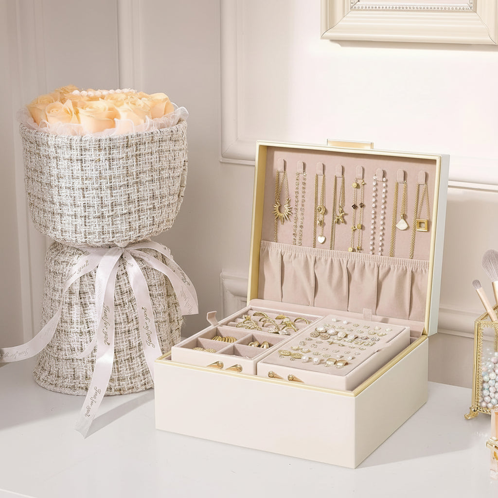 Elegant Dual-Layer Jewelry Organizer for Thoughtful Storage
