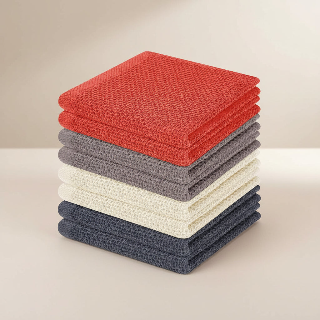 Premium Cotton Kitchen Cloths Set – Highly Absorbent Waffle Texture