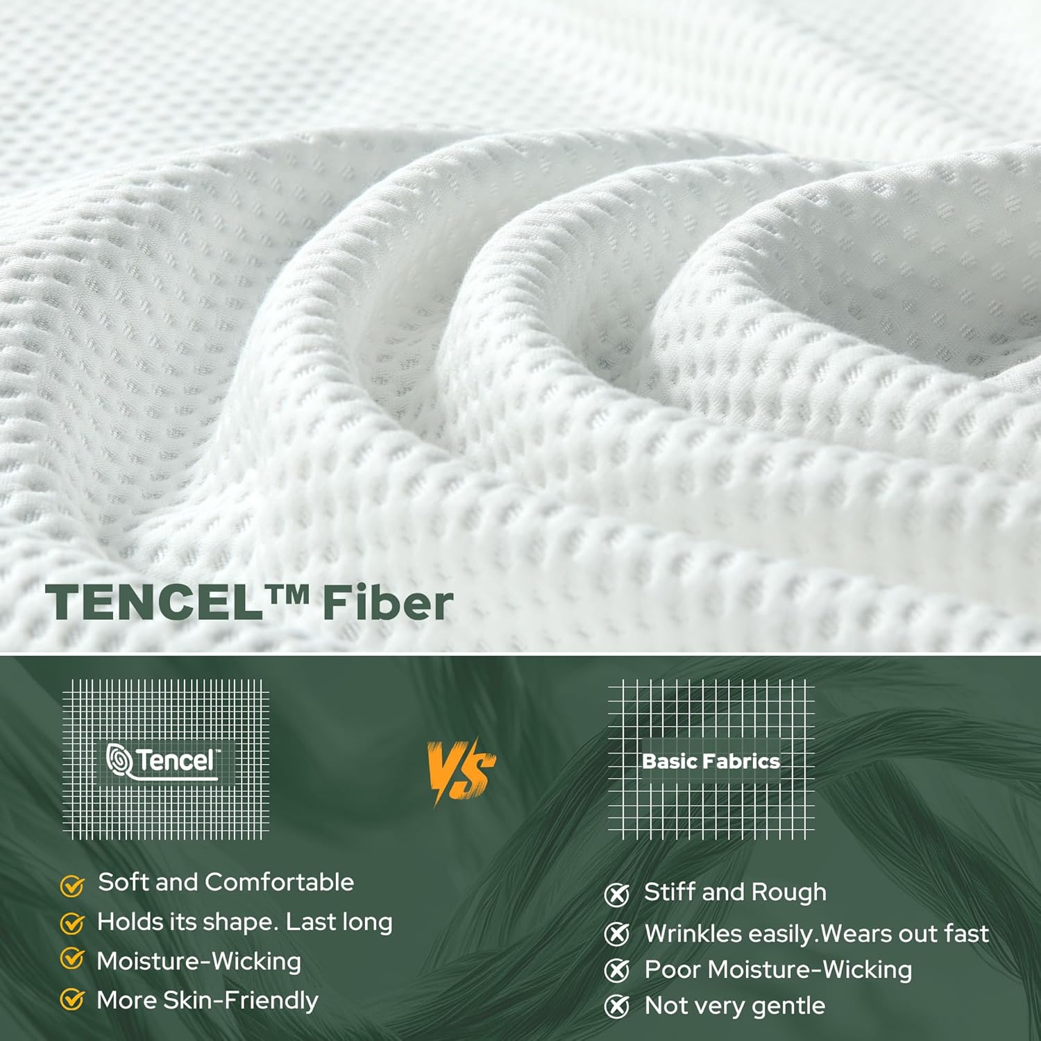 Queen Mattress Topper – Extra Thick Cooling Pad with Soft Tencel Blend for Back Pain Relief