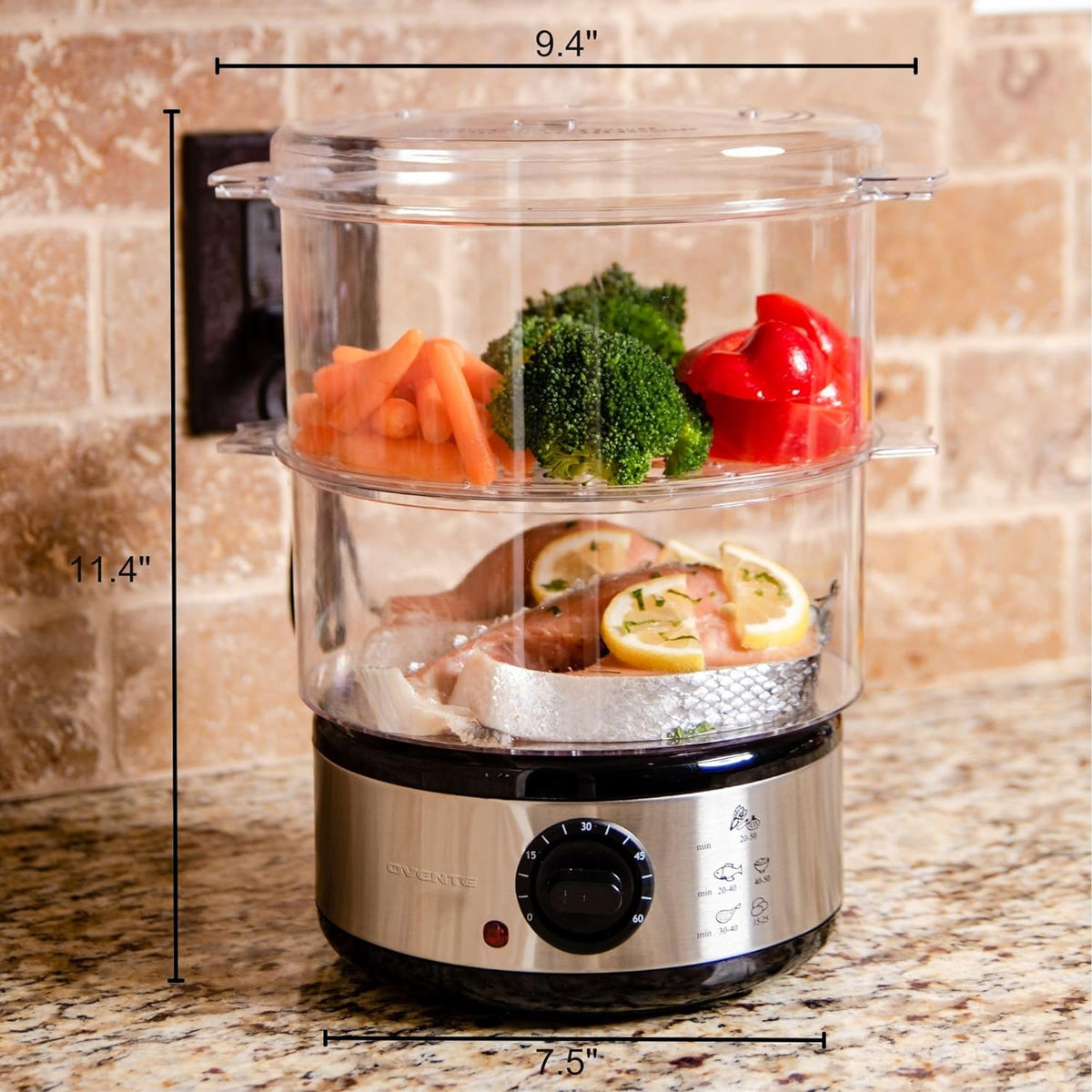 Vegetable Steamer Appliance with Electric Heating