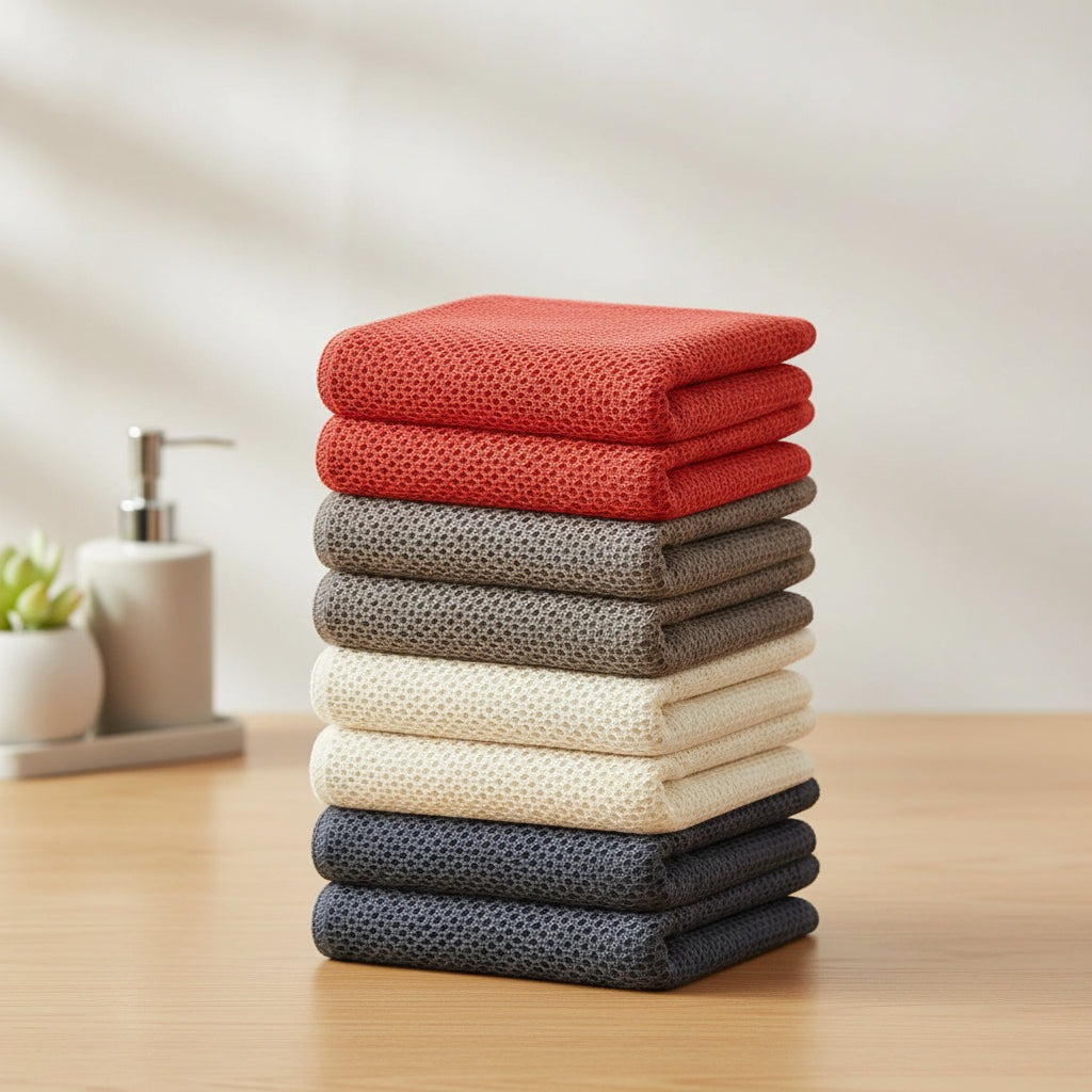 Premium Cotton Kitchen Cloths Set – Highly Absorbent Waffle Texture