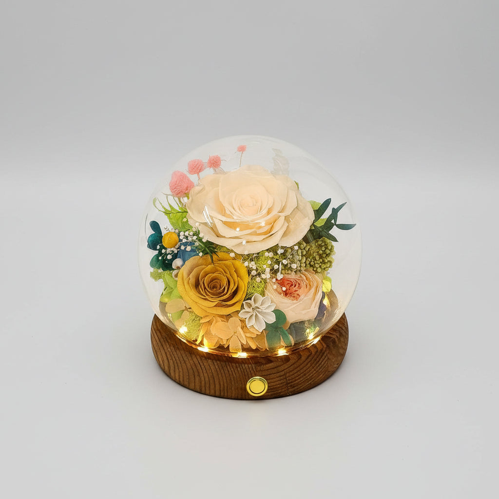 Illuminated Rose Keepsake Dome for Heartfelt Gifting