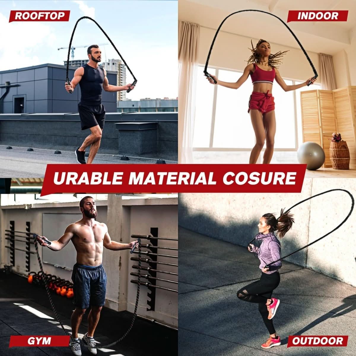 MaxFlex Weighted Jump Rope for Cardio and Strength Training