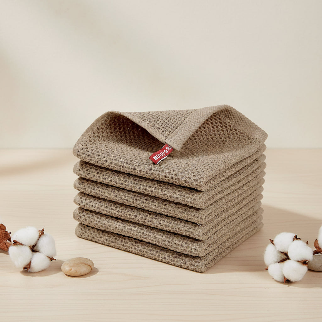 Premium Cotton Kitchen Cloths Set – Highly Absorbent Waffle Texture