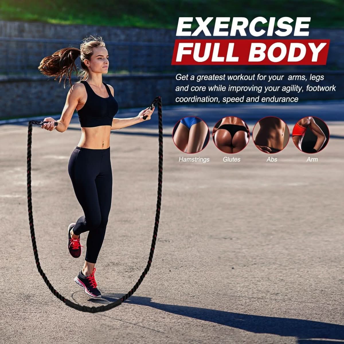 MaxFlex Weighted Jump Rope for Cardio and Strength Training