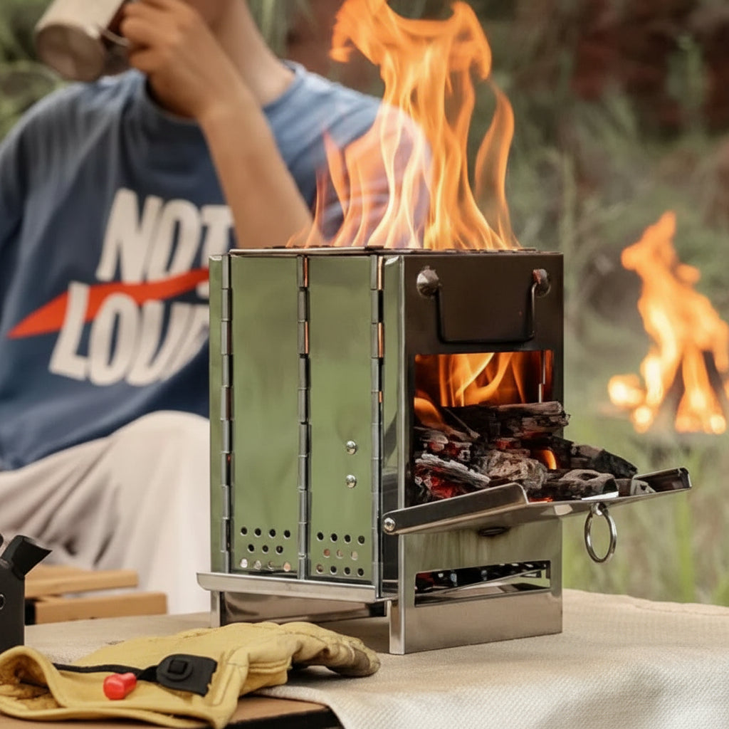EcoChef Portable Steel Stove for Outdoor Cooking Adventures
