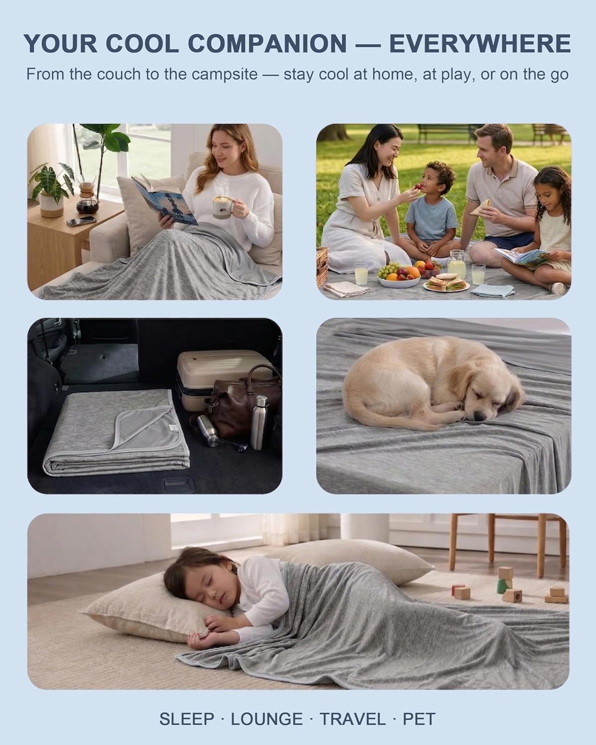 Lightweight Cooling Blanket for Hot Sleepers | Breathable Q-Max > 0.4