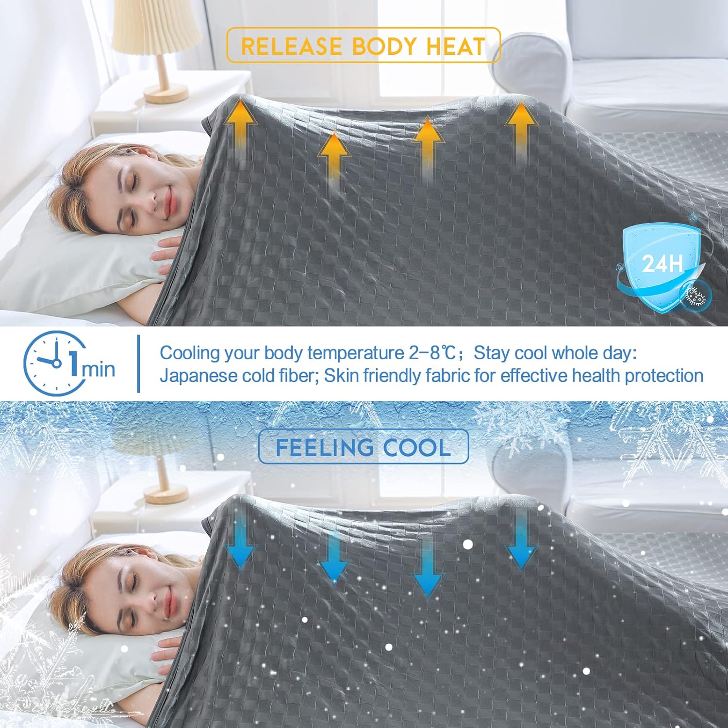 Cooling Summer Blanket - Lightweight & Breathable Double-Sided Chill Effect