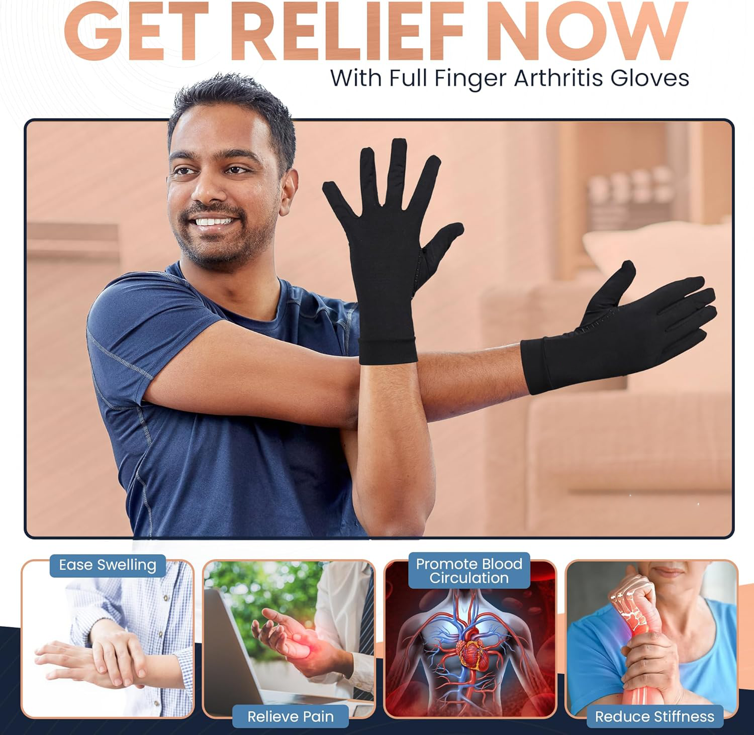 ComfortFit Relief Gloves for Hand Pain Management