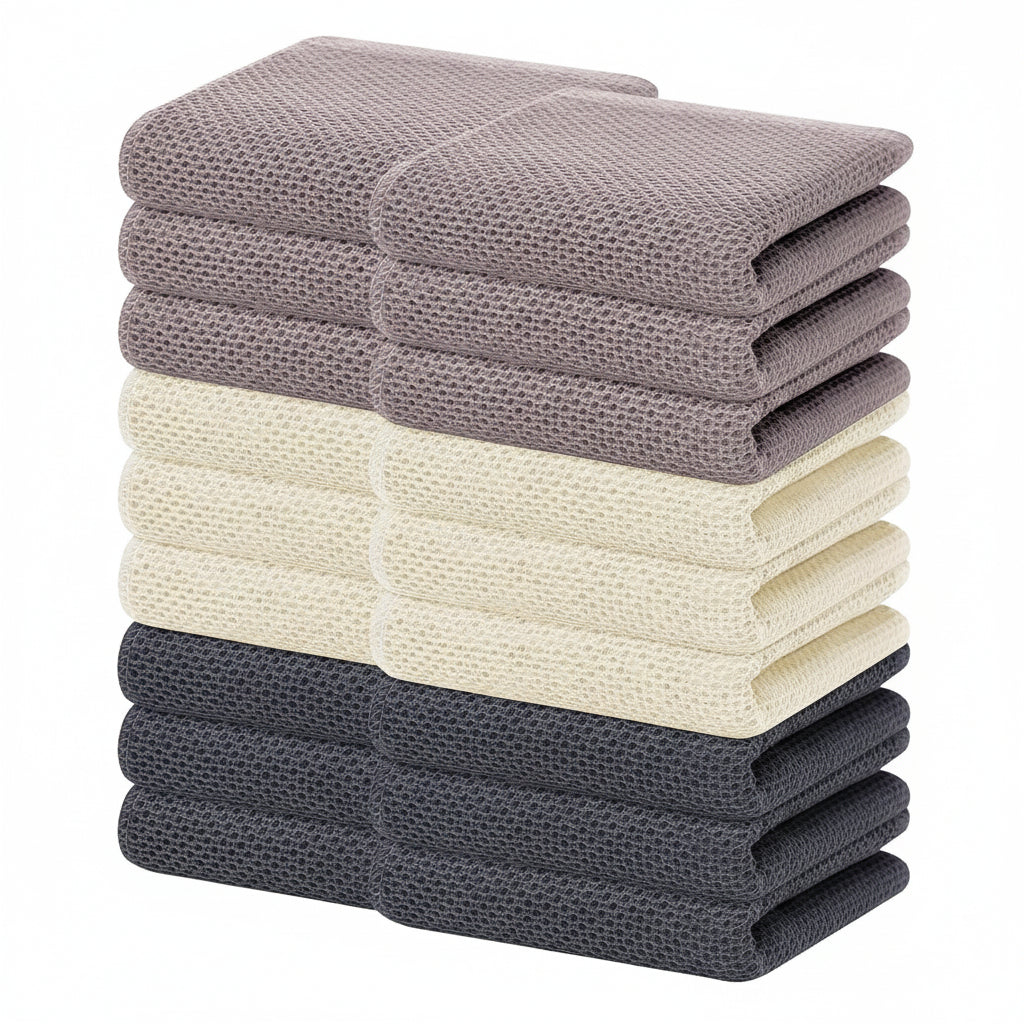 Premium Cotton Kitchen Cloths Set – Highly Absorbent Waffle Texture