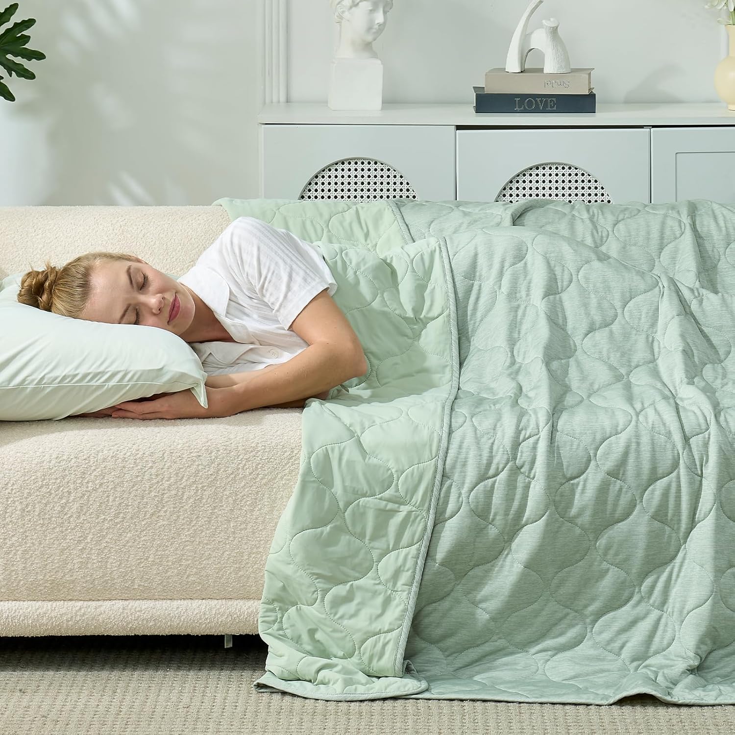 Cooling Dual-Sided Blanket for Hot Sleepers - Soft Lightweight Throw