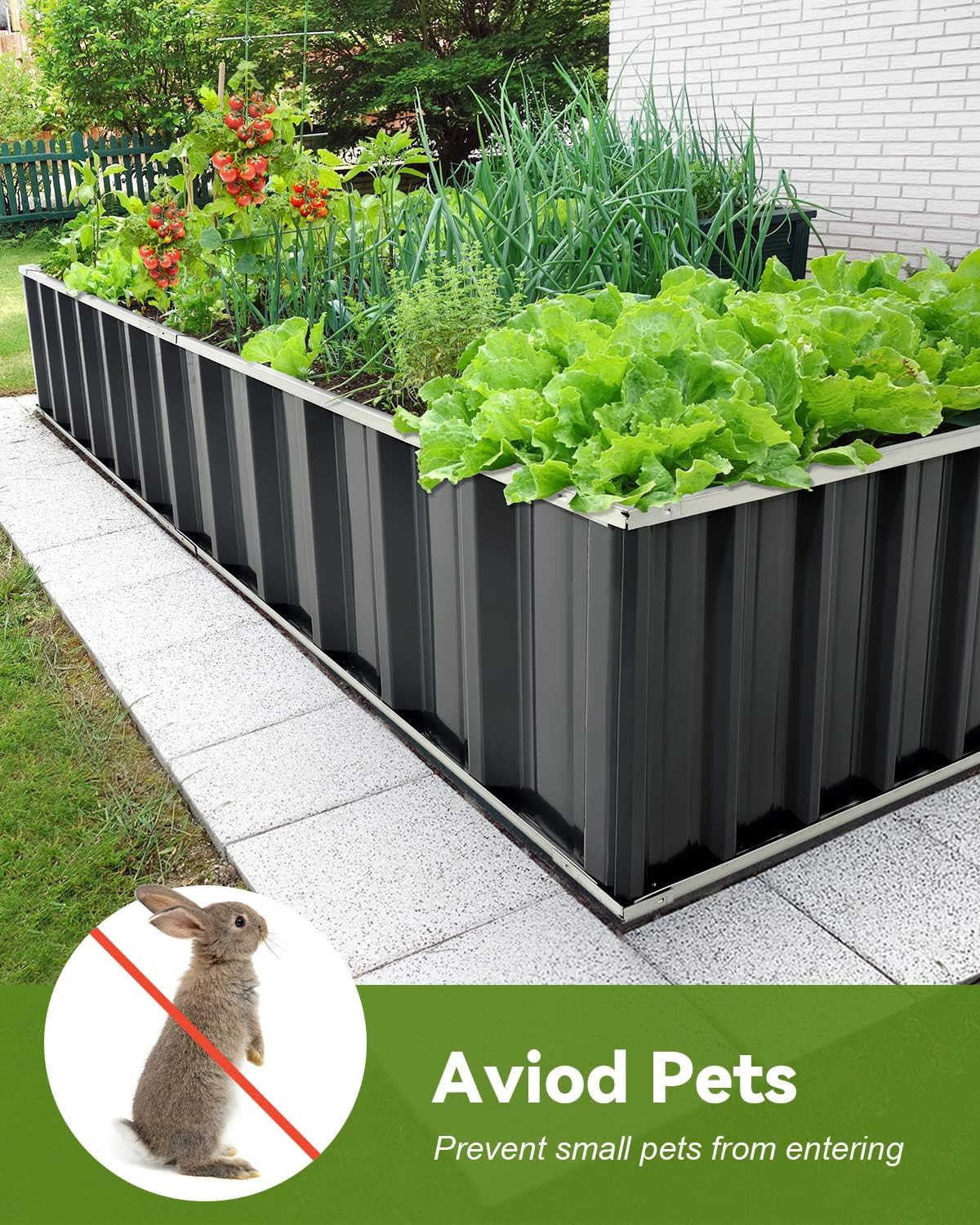 Raised Garden Bed for Outdoor Flowers and Vegetables