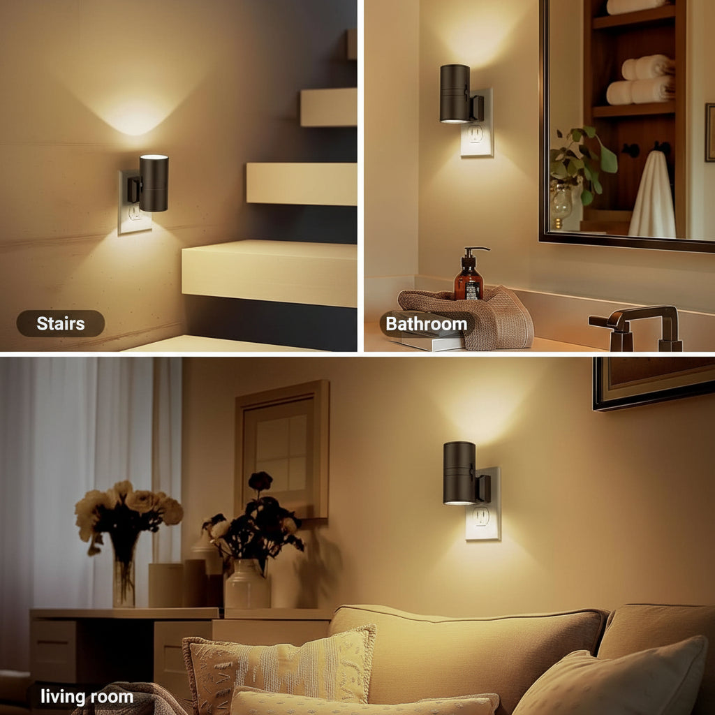 TwilightGlow Comfort Light: Dimmable & Auto-Adjusting Night Lamp