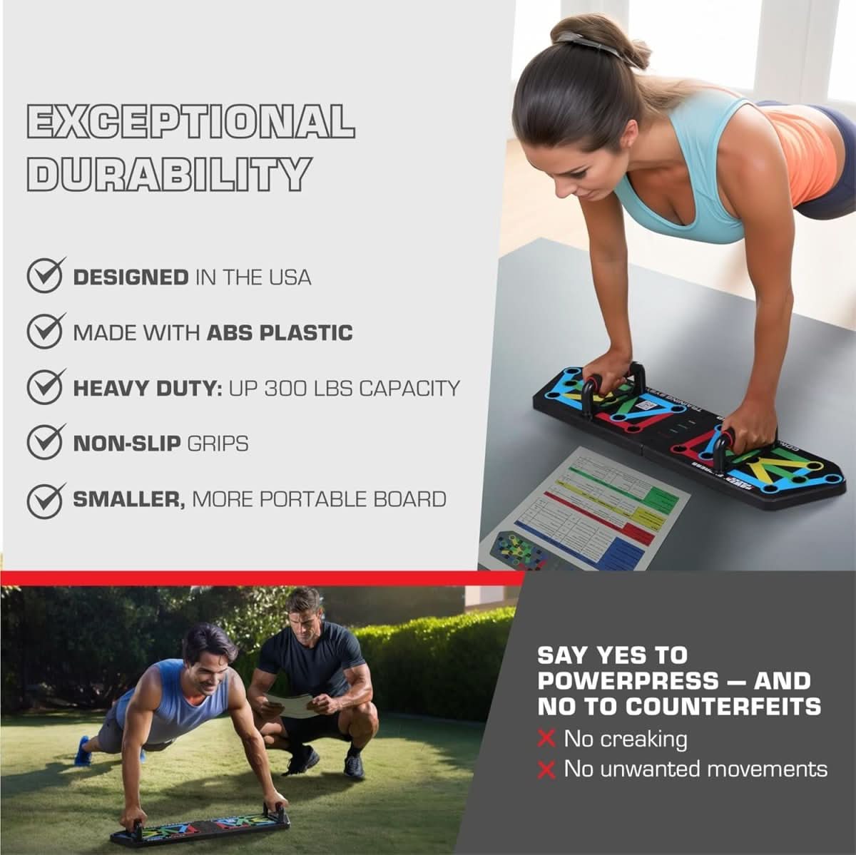 FlexiFit Portable Push-Up Board with 30 Targeted Positions