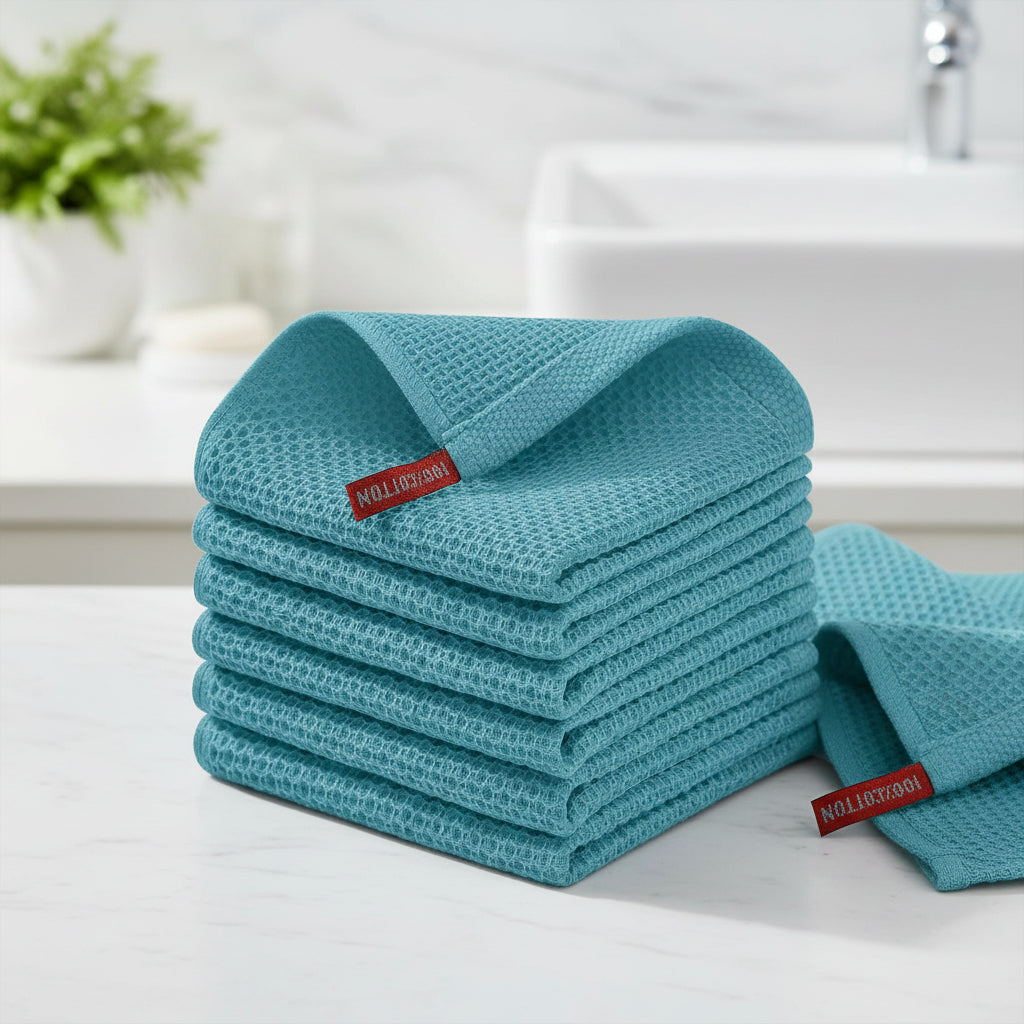Premium Cotton Kitchen Cloths Set – Highly Absorbent Waffle Texture