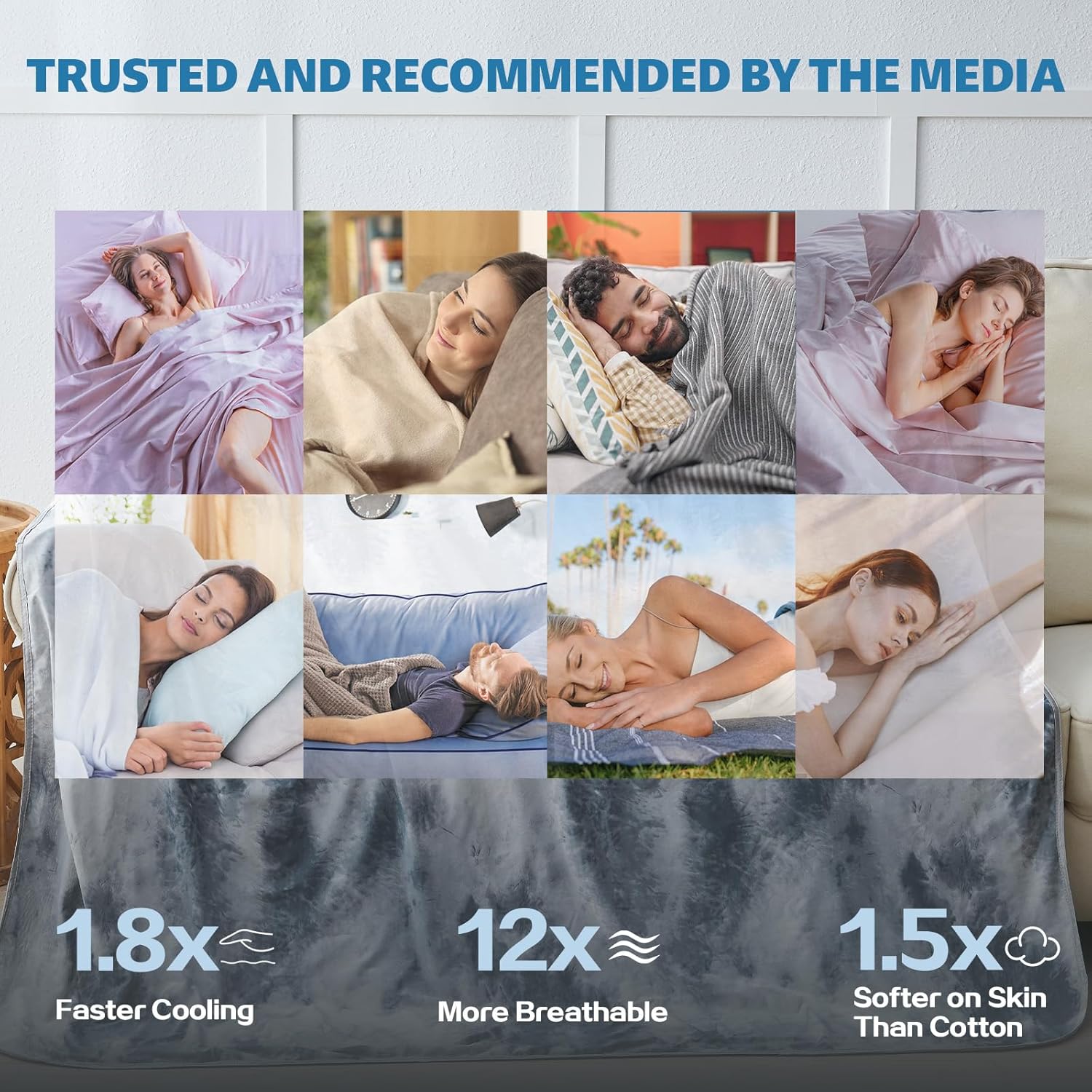 Cooling Blanket with Heat-Absorbing Material | Soft, Breathable Design for All-Year Use