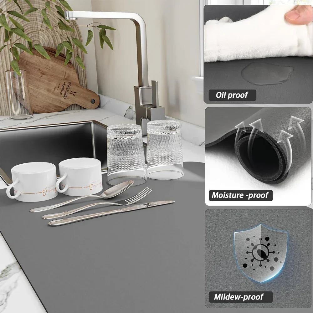 Effortless Kitchen Drying Mat with Ultra-Absorbent Surface