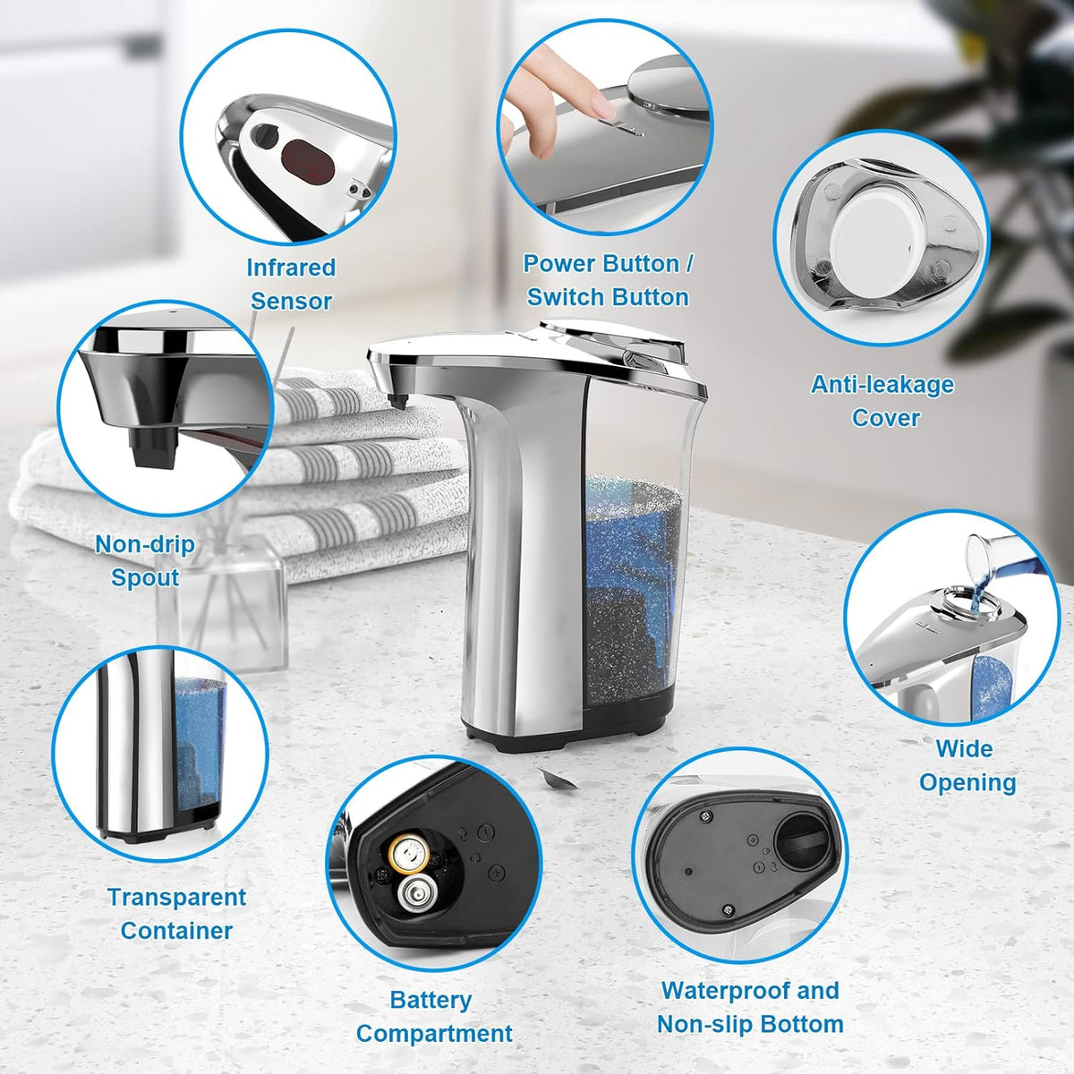 Touchless Automatic Soap Dispenser for Kitchen and Bath