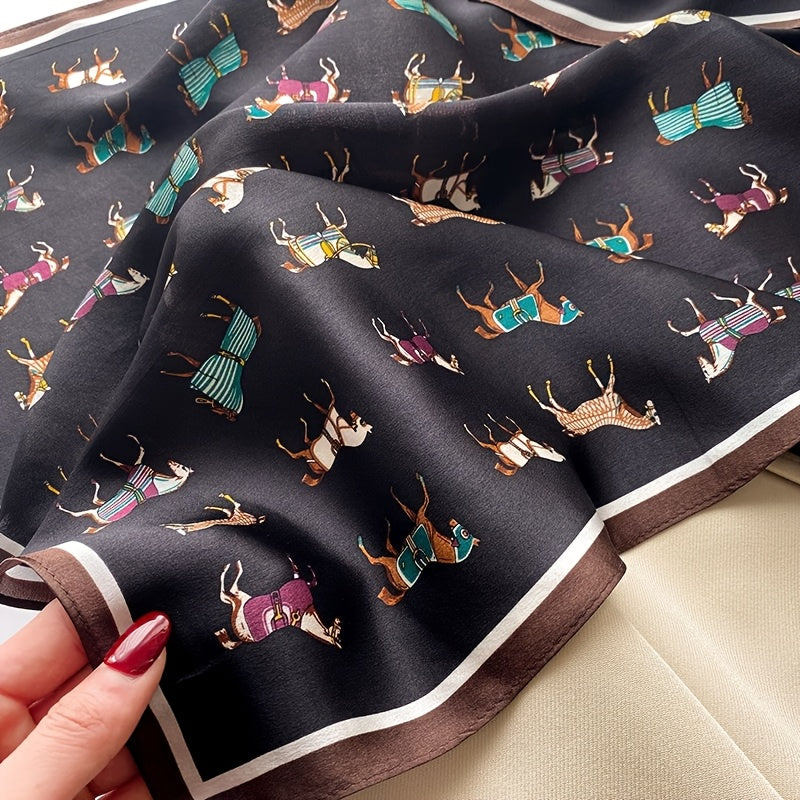 Silk Scarf | Animal Print | Lightweight & Breathable | Silk