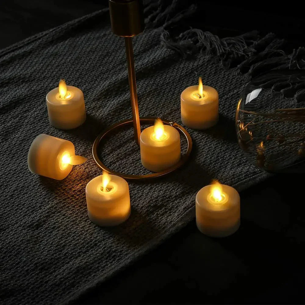 Set of 6 Lifelike LED Candles with Convenient Remote Control