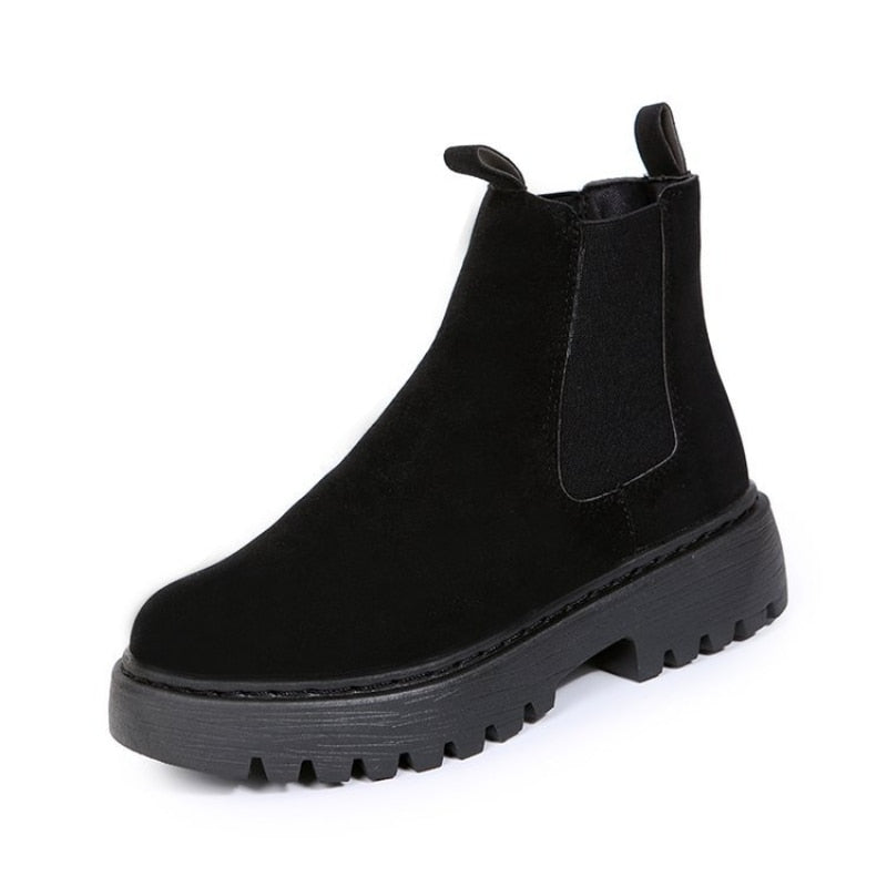 Women’s Ankle Boots | Fluffy Soft Lining & Supportive Sole | Chelsea Style with Lug Sole | Durable Everyday Wear