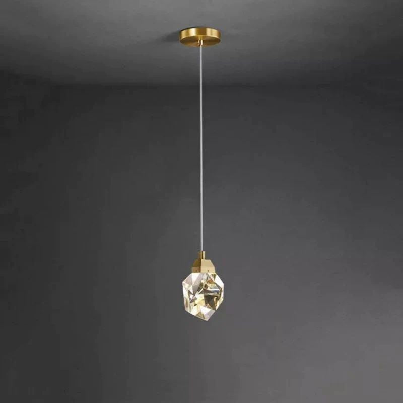 Taryn Crystal Pendant — Handcrafted K9 Crystal Light Fixture with Adjustable Length