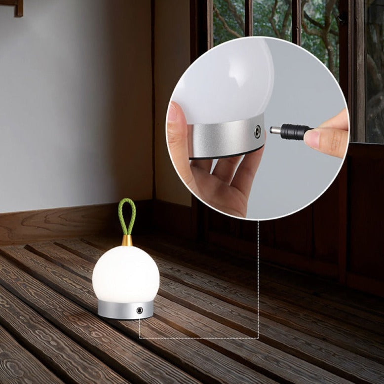 Timmy Orb Waterproof Cordless LED Lamp | Rechargeable Battery 7-9h | Touch Dimmable | IP65 Outdoor Indoor | Aluminum PU Leather | Black Silver Gold