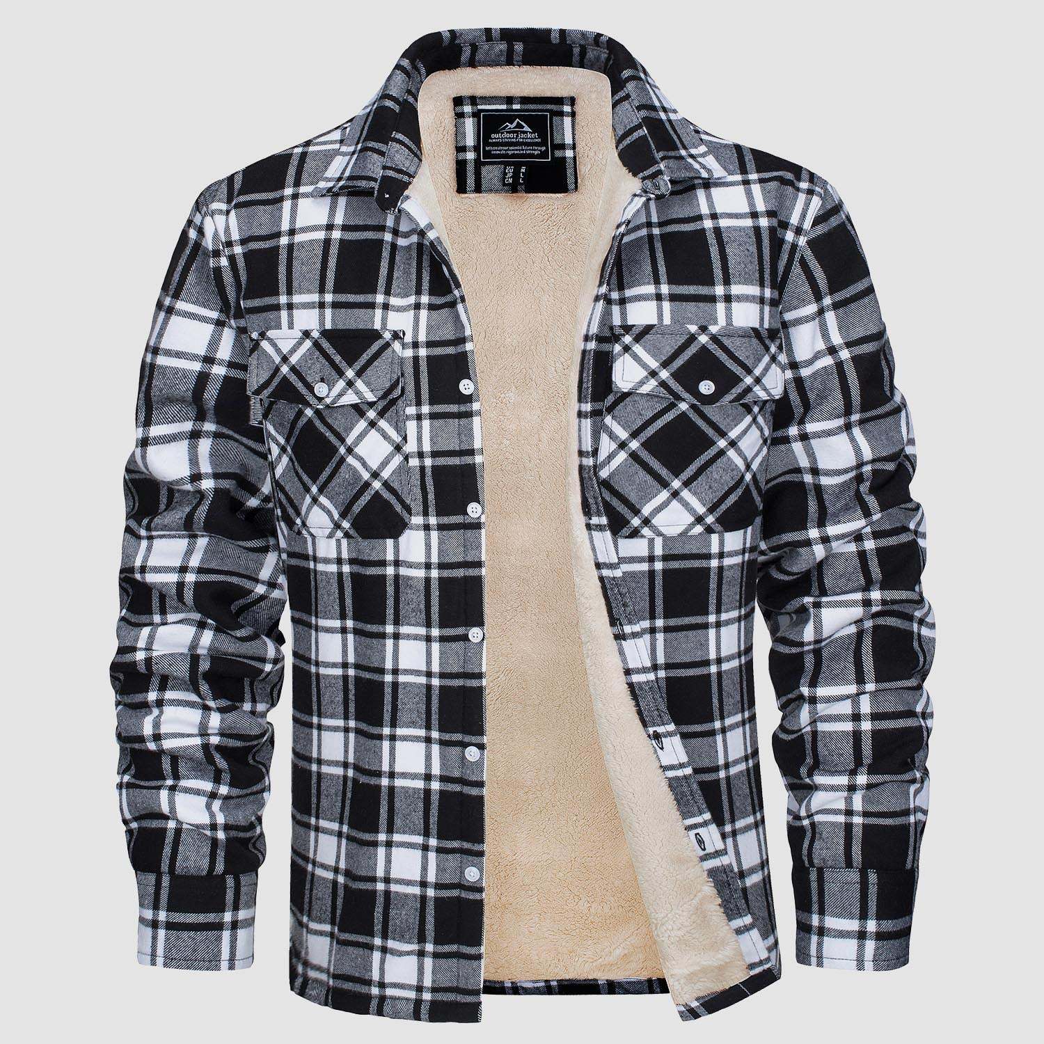Fleece Jacket | Checkered Pattern | Cozy Warmth Outdoor Use | Fabric