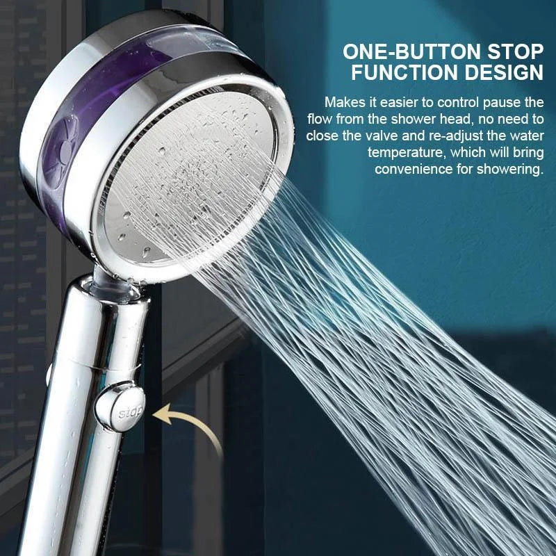 Power Shower Head with 360° Rotation