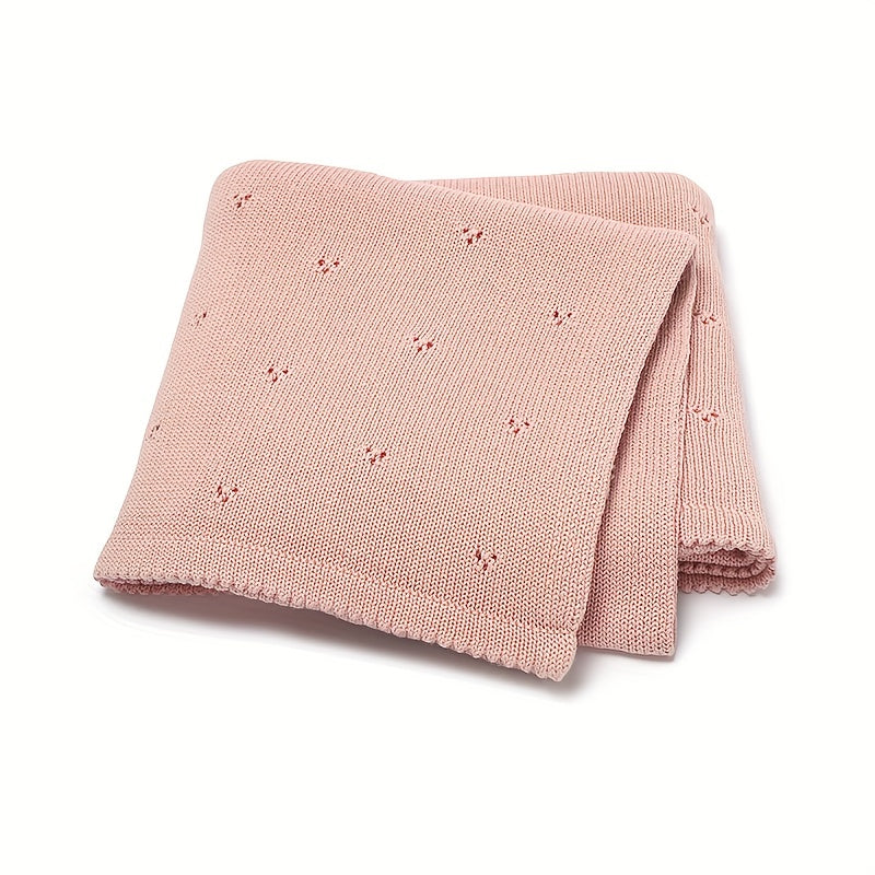 Taavita Knitted Blanket – Solid Color & Breathable – Perfect for Strollers & Gifts