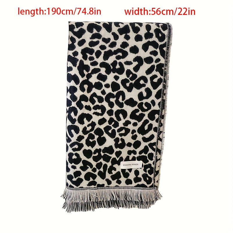 Leopard Print Scarf | Soft Thick | All-Day Warmth | Polyester