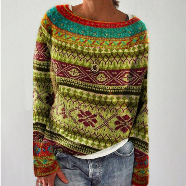 Women's Knit Crewneck Pullover Sweater | Soft Knit Fabric & Ribbed Cuffs | Lightweight Warmth | Comfortable Fit for Fall and Winter