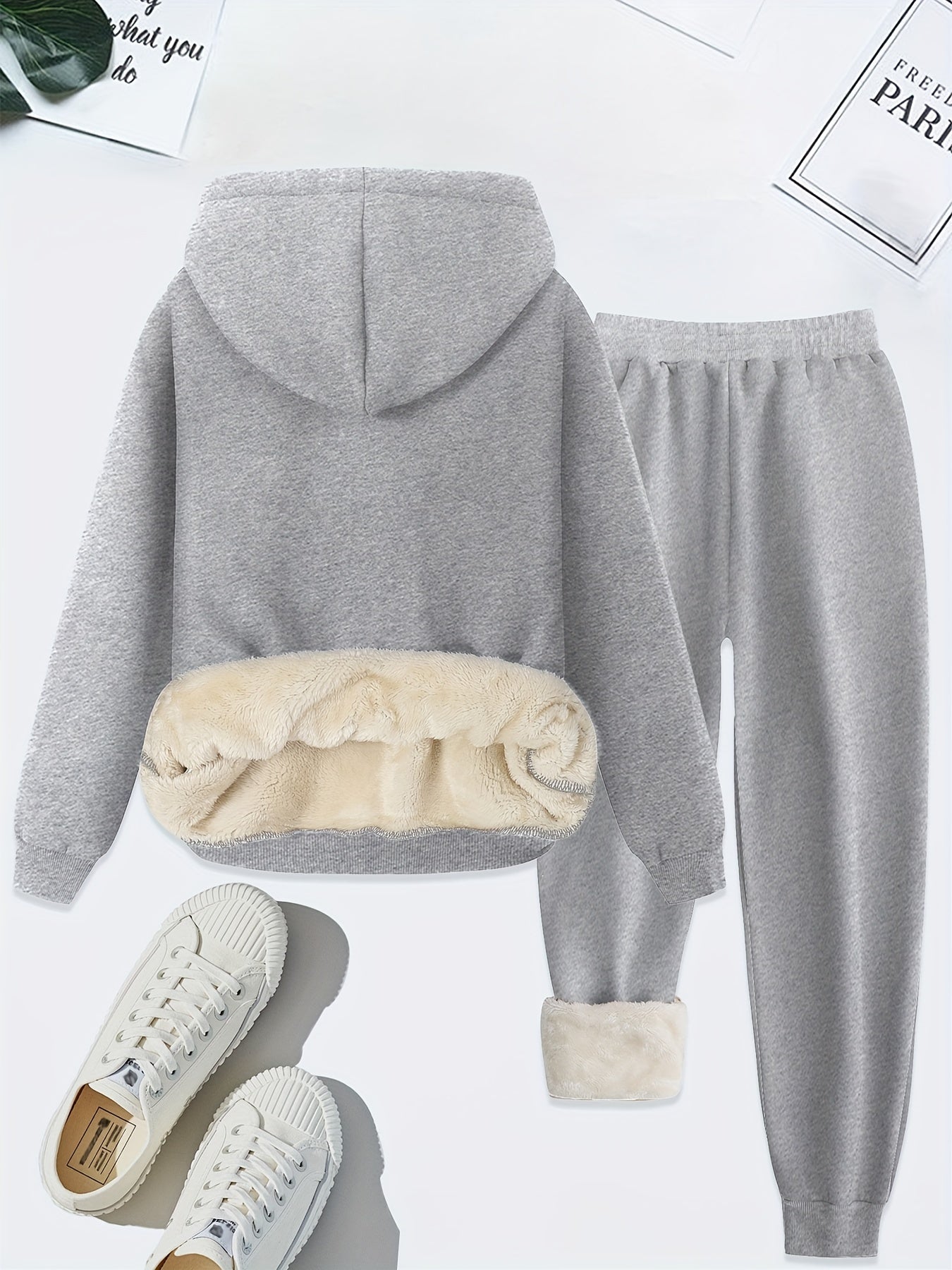 Women’s Hoodie Joggers Set | Fleece-Lined | Warm and Cozy Fit | Polyester