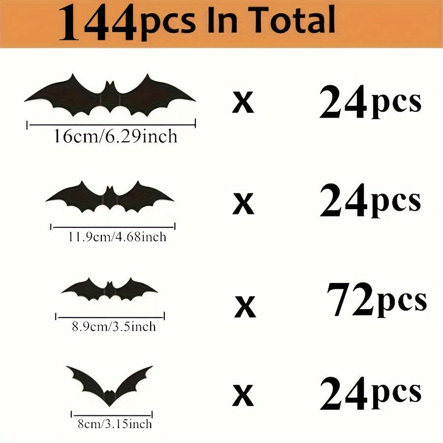 3D Black PVC Bat Wall Stickers Halloween Party Decorations