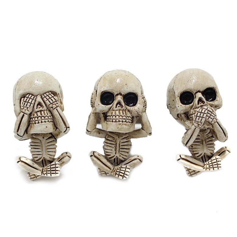 Halloween Skull Air Freshener Set with Floral Scented Resin Sculptures