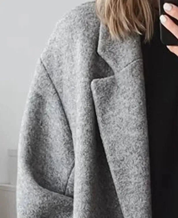 Women's Oversized Coat | Notched Lapel & Double-Breasted | Wool Blend | Warm & Comfortable Fit