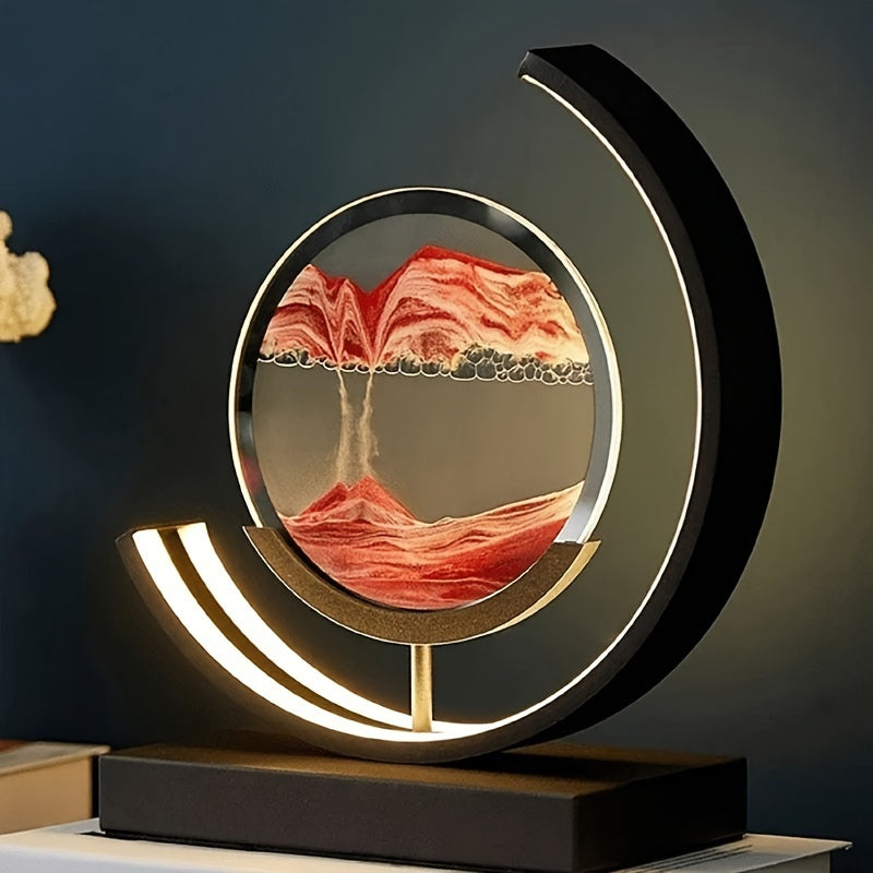 Tranquil Flow Hourglass Lamp – Soothing LED Sand Art Decor