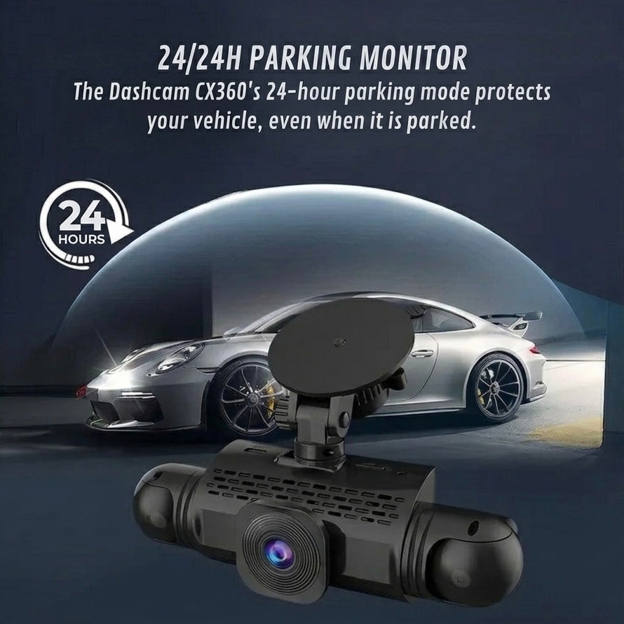 1080P 360° Car Dash Cam with Night Vision, G-Sensor, and Loop Recording