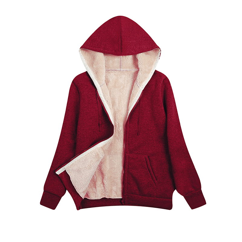 Women's Fleece Jacket | Soft Warmth | Windproof Hood Protection | Reusable
